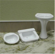 Dollhouse Miniature Sink-Pedestal 1:12 Clear , 1Pc